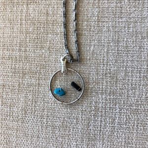 Sterling and turquoise dreamcatcher necklace